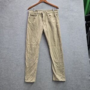 Levi's 510 Men Jeans 32X29 Khaki Denim Skinny Fit 27" Inseam